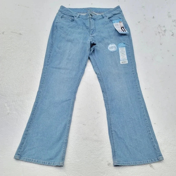 Riders by Lee Boot Cut Denim Jeans Women's Blue Mid Rise Slender Stretch 16P - Picture 1 of 12
